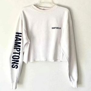 White cropped hamptons sweat shirt